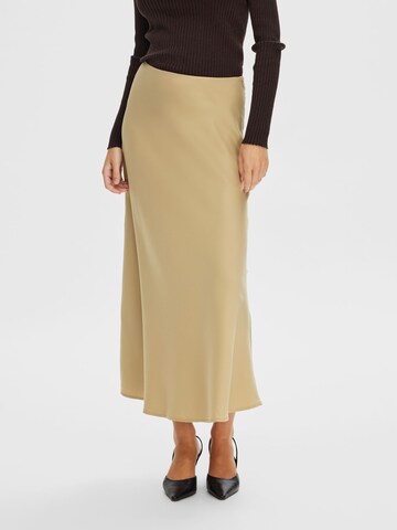 SELECTED FEMME Skirt in Beige: front