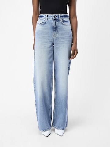 OBJECT Wide leg Jeans 'NIA' in Blauw: voorkant