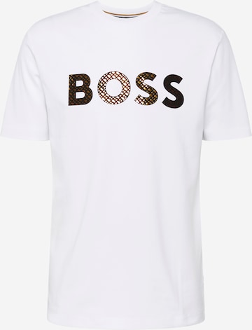 BOSS Black T-shirt 'Tiburt' i vit: framsida