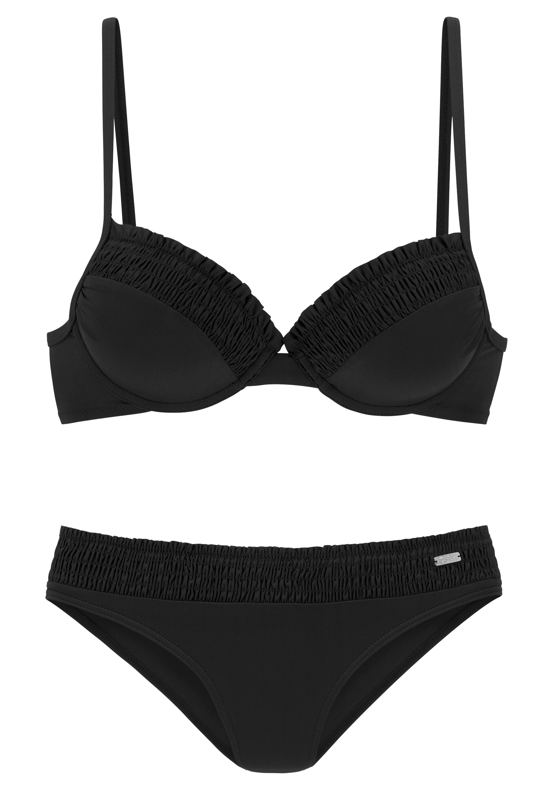 BUFFALO Push-up Bikini in Black: front