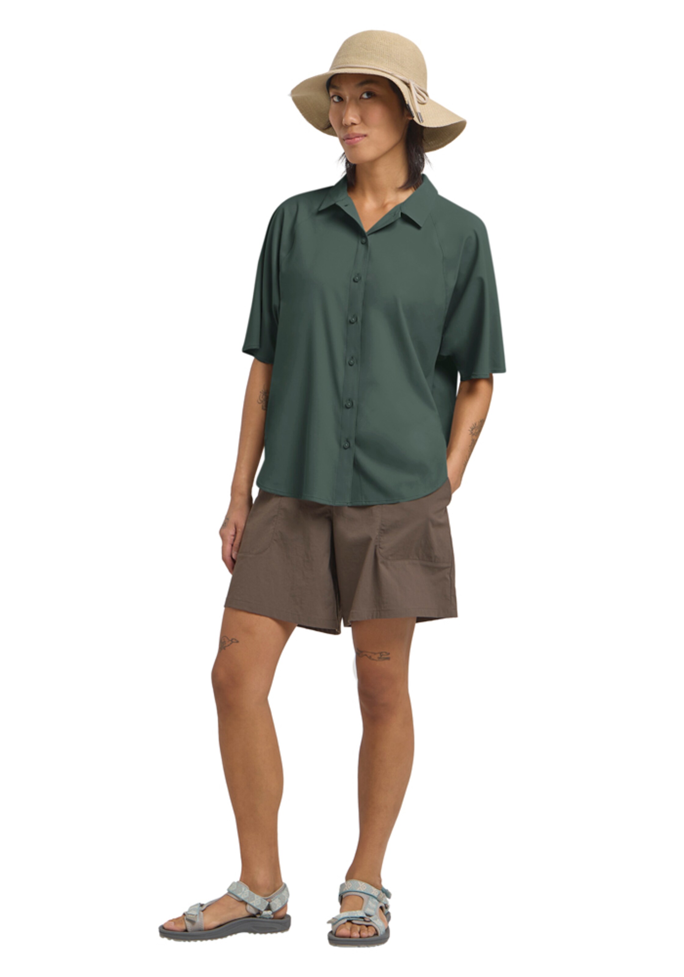 JACK WOLFSKIN Funktionsbluse 'Sierra Quest' in Grün