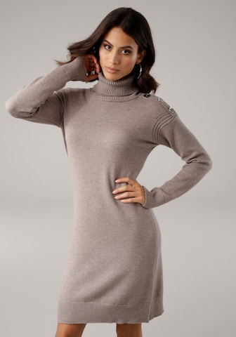 LAURA SCOTT Knitted dress in Grey: front