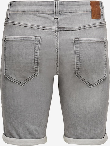 Only & Sons Slimfit Shorts 'Ply Life' in Grau