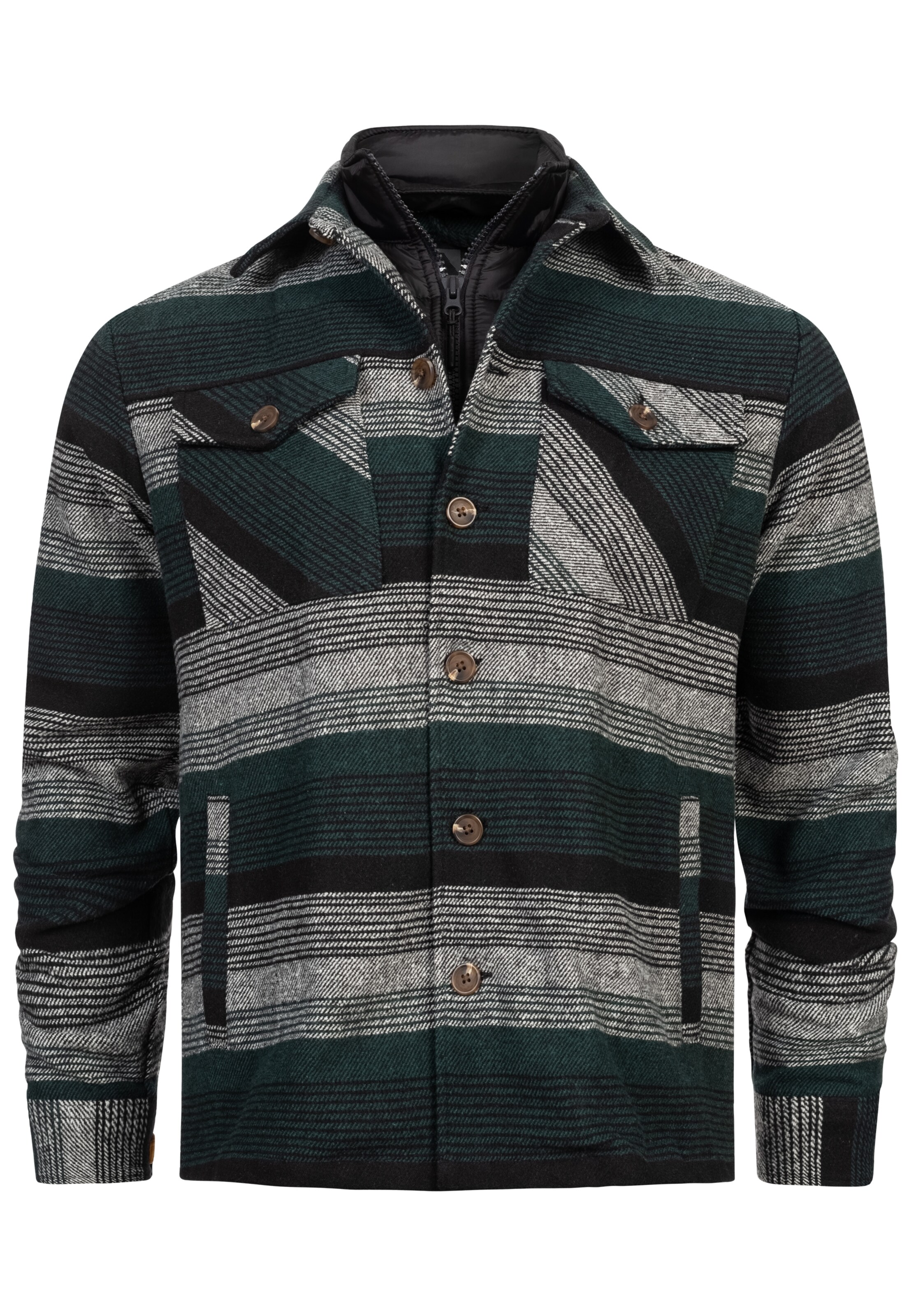 INDICODE JEANS Between-Season Jacket 'INDjango' in Grey: front