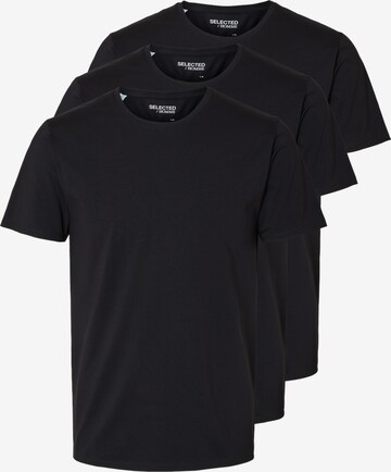 T-Shirt 'Roland' SELECTED HOMME en noir : devant
