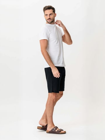 Regular Pantalon ' Linen Blend ' TEESHOPPEN en noir