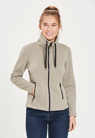 Weather Report Athletic Fleece Jacket 'FREIDA' in Grey: front