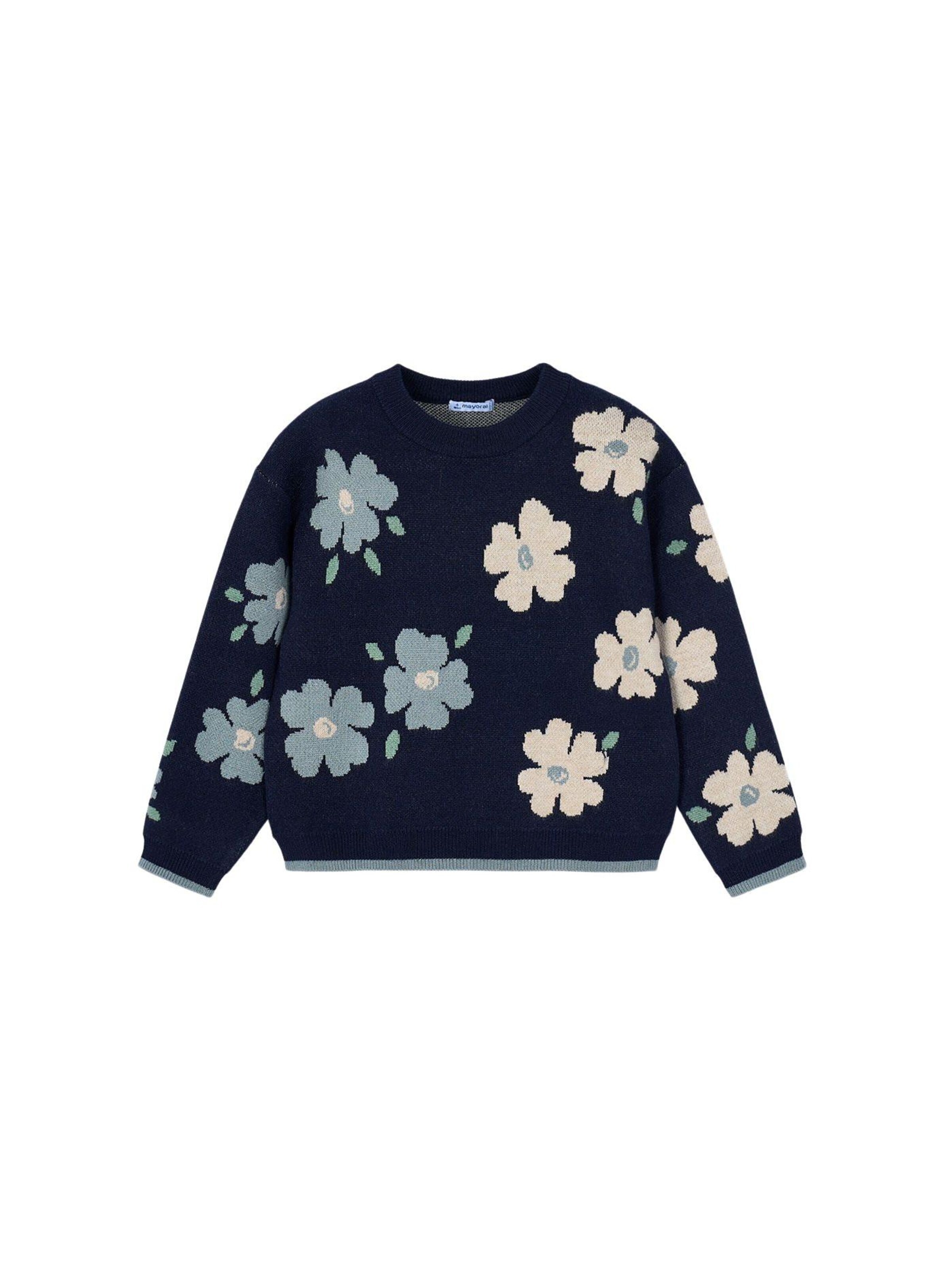 Mayoral Sweater 'Pullover mit Blütenmuster' in Green: front
