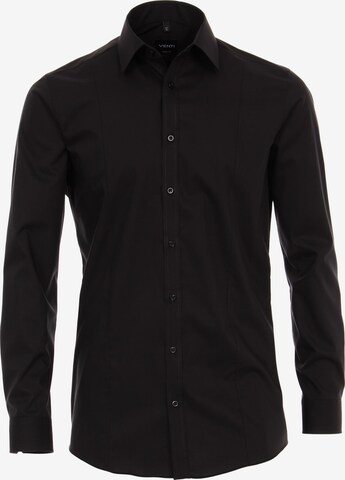 VENTI Button Up Shirt in Black: front