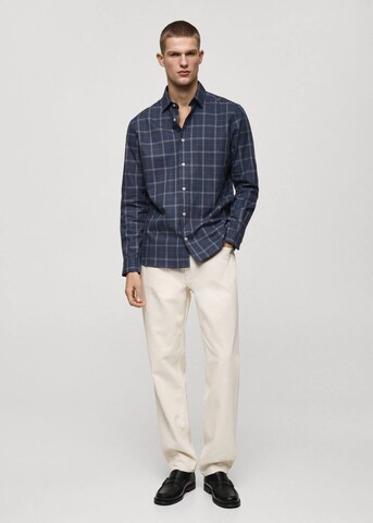 MANGO MAN Regular Fit Hemd 'Roma' in Blau