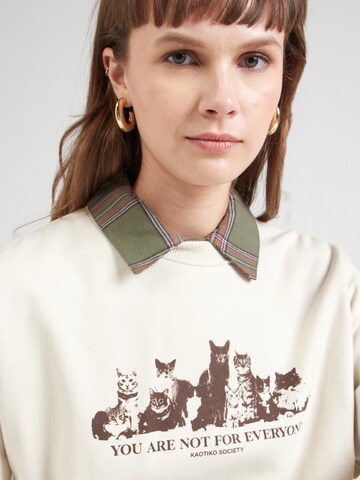 Sweat-shirt 'CAT FAMILY' Kaotiko en beige