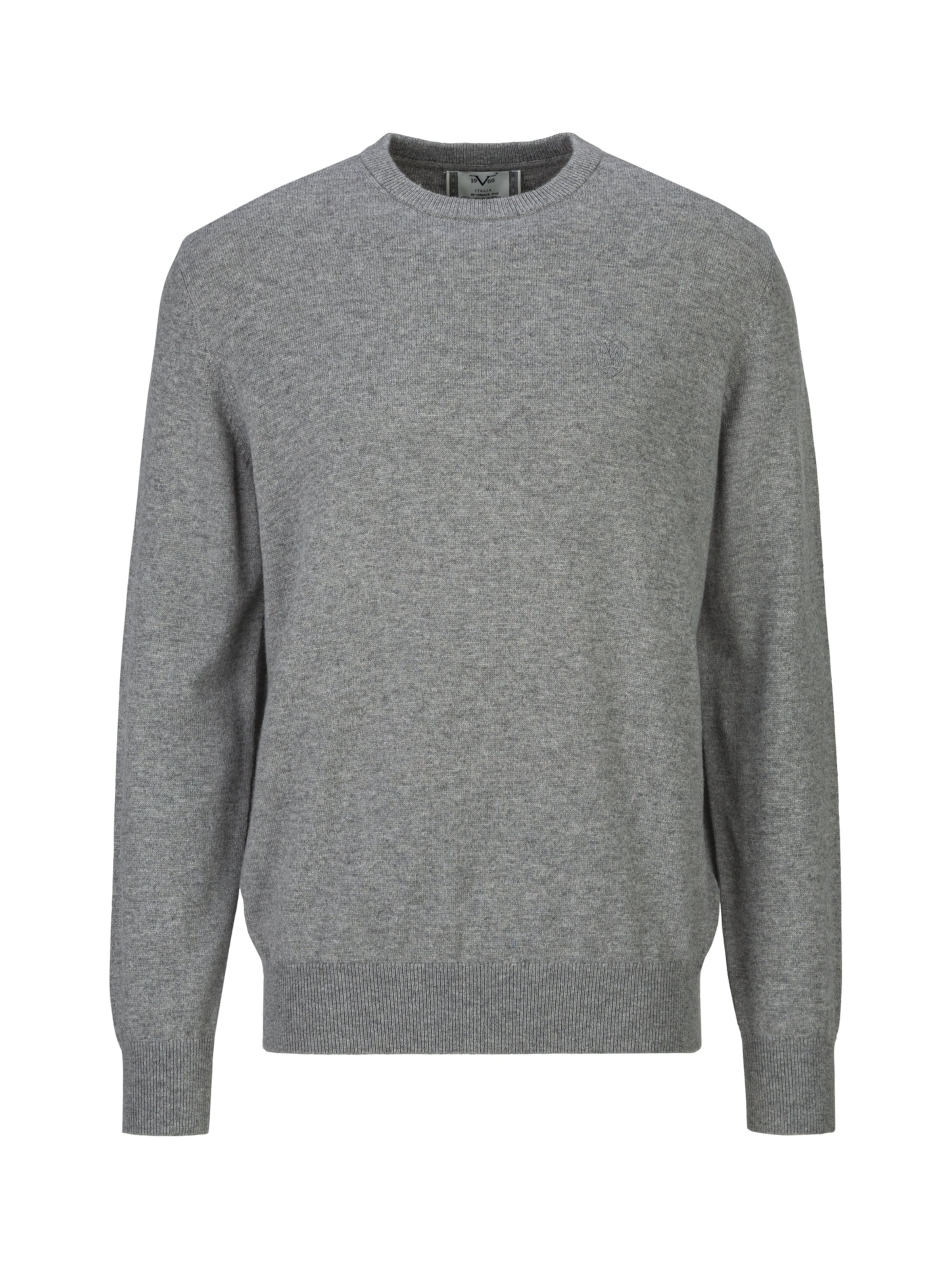 19V69 ITALIA Pullover 'Clint Embro' in Grau: Vorderseite