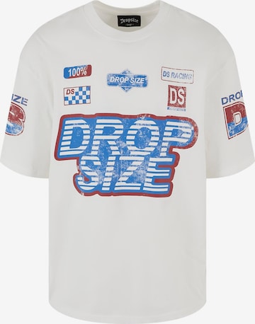 Dropsize Μπλουζάκι 'Racing' σε λευκό: μπροστά