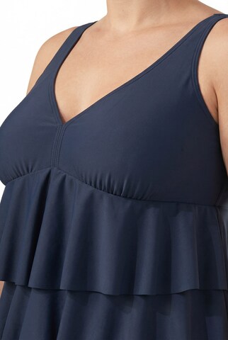 Ulla Popken Bustier Badeanzugkleid in Blau