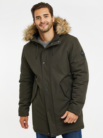 Threadbare Winter Jacket 'Clarkston' in Green: front