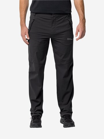 JACK WOLFSKIN - regular Pantalón de montaña 'GLASTAL' en negro