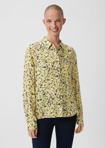 comma casual identity Blouse in Geel: voorkant