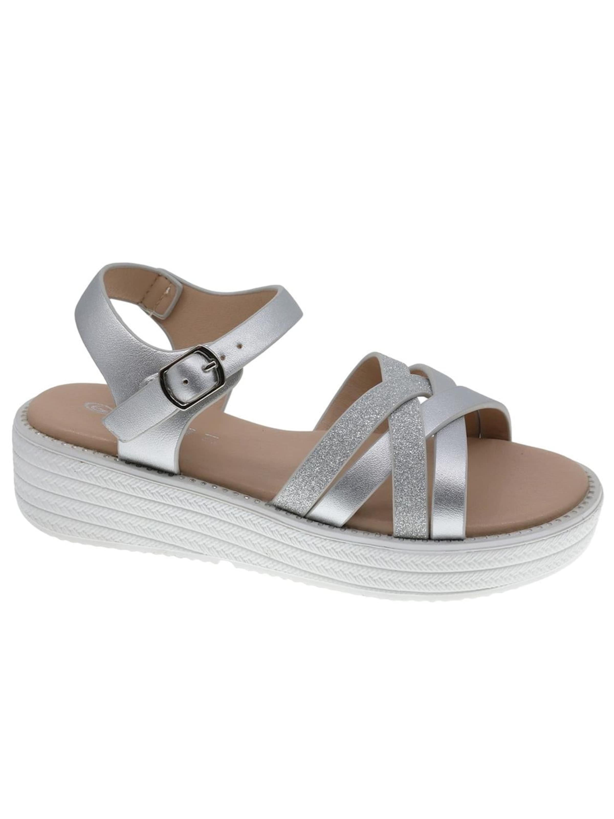 Beppi Sandalen 'Casual Sandal' in Zilver: voorkant