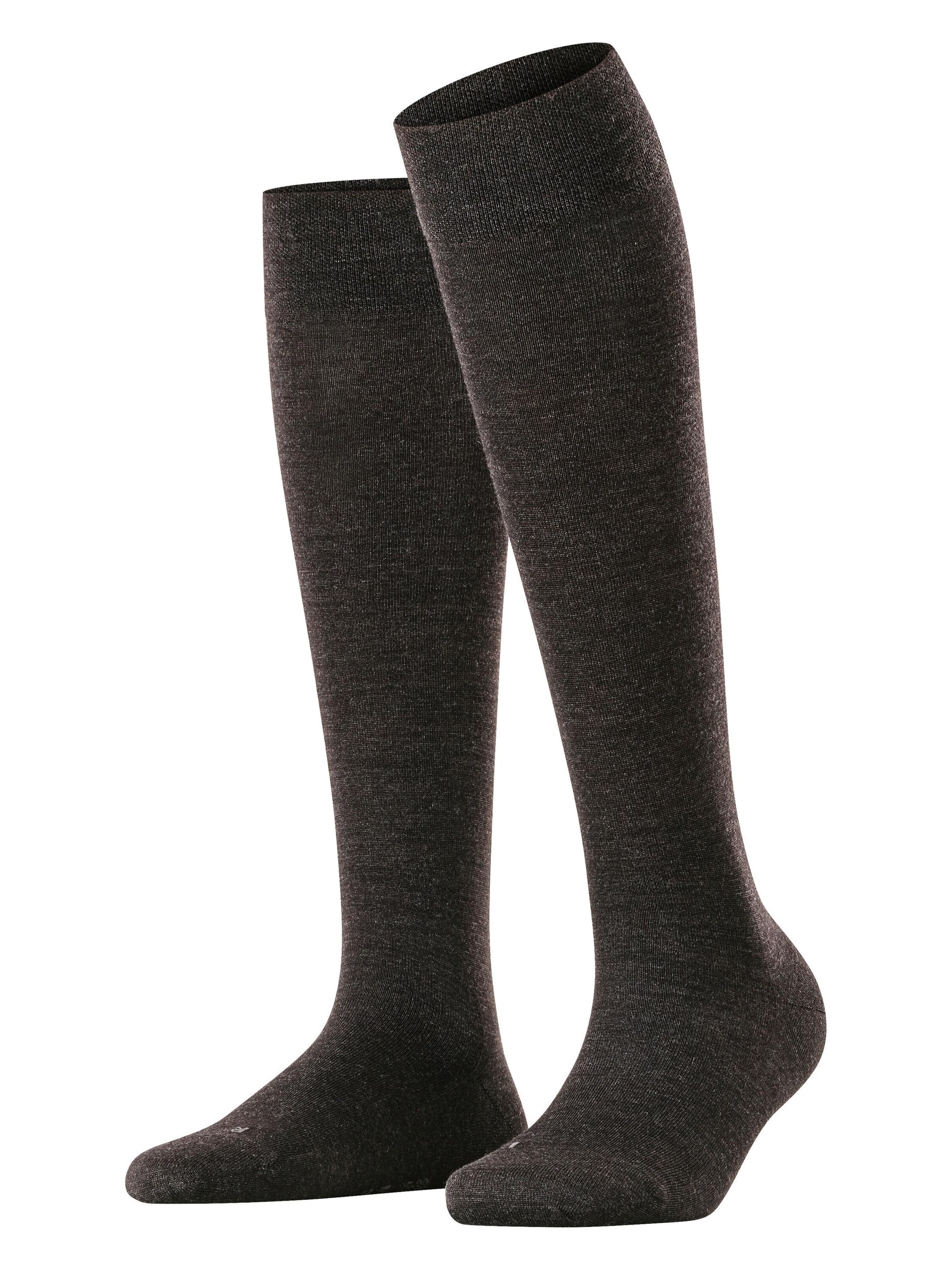 FALKE Over the Knee Socks 'Sensitive Berlin' in Grey: front