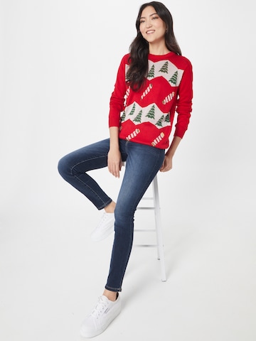 ABOUT YOU Pullover 'Vicky Christmas' in Rot