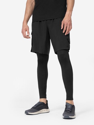 Regular Pantaloni sport de la 4F pe negru: față