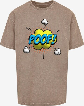 Merchcode T-Shirt 'Poof Comic' in Braun: predná strana