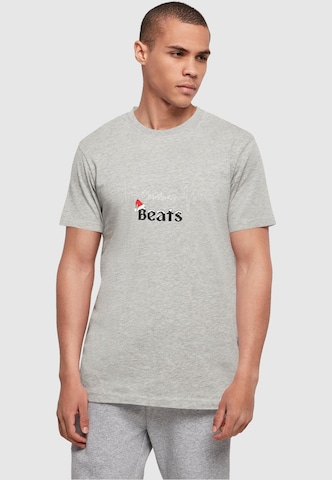 Merchcode T-Shirt 'Christmas beats' in Grau: predná strana