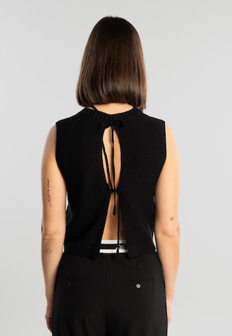 Another Cotton Lab - Top de malha 'Cherry' em preto