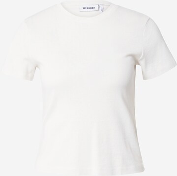 T-shirt 'Lean' WEEKDAY en blanc : devant