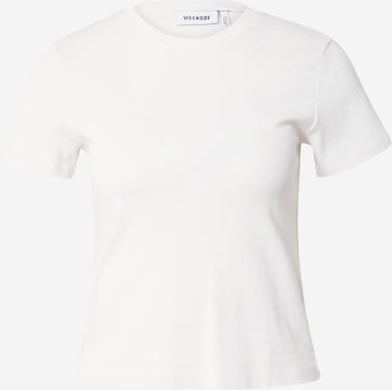 T-shirt 'Lean' WEEKDAY en blanc : devant