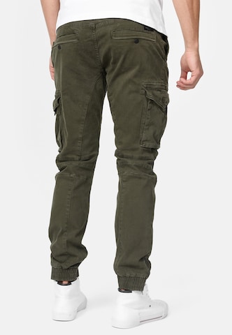 INDICODE JEANS Tapered Cargo trousers 'Alex' in Green