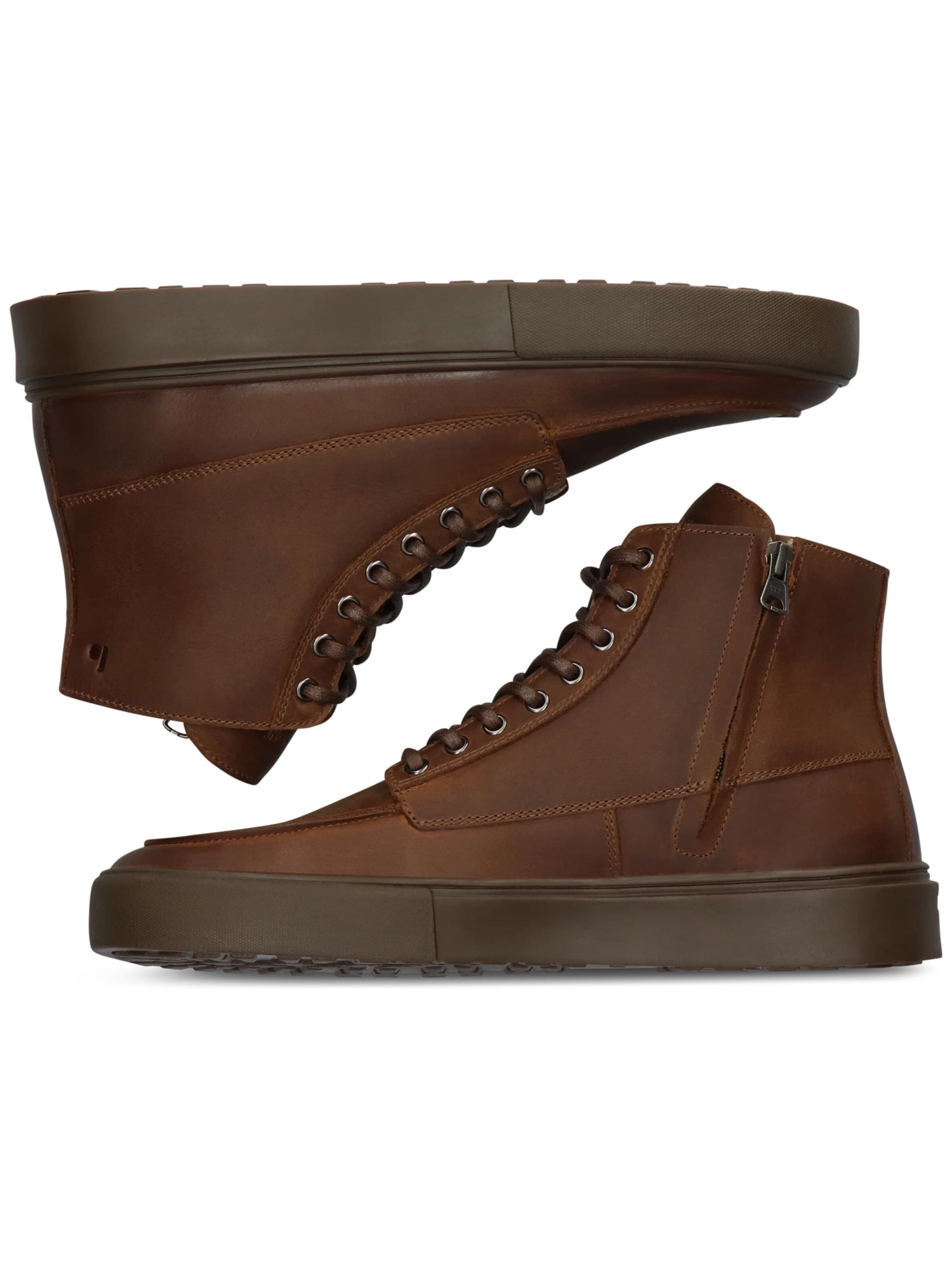 BLACKSTONE - Zapatillas deportivas altas 'RUBY EERO - ZIPPER' en marrón