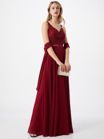 mascara Evening Dress in Red