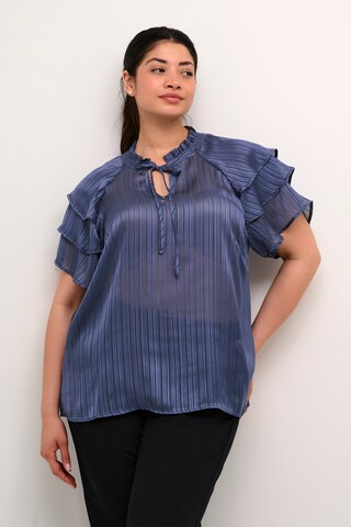 KAFFE CURVE Blouse 'Jola' in Blue: front