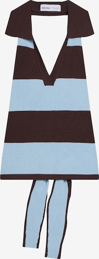 Bershka Neuletoppi koossa XS värissä vaaleansininen / tummanruskea, Tuotenäkymä