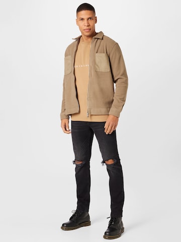 Only & Sons Fleece jas 'TIM' in Bruin