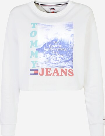 Sweat-shirt 'Wave' Tommy Jeans en blanc : devant