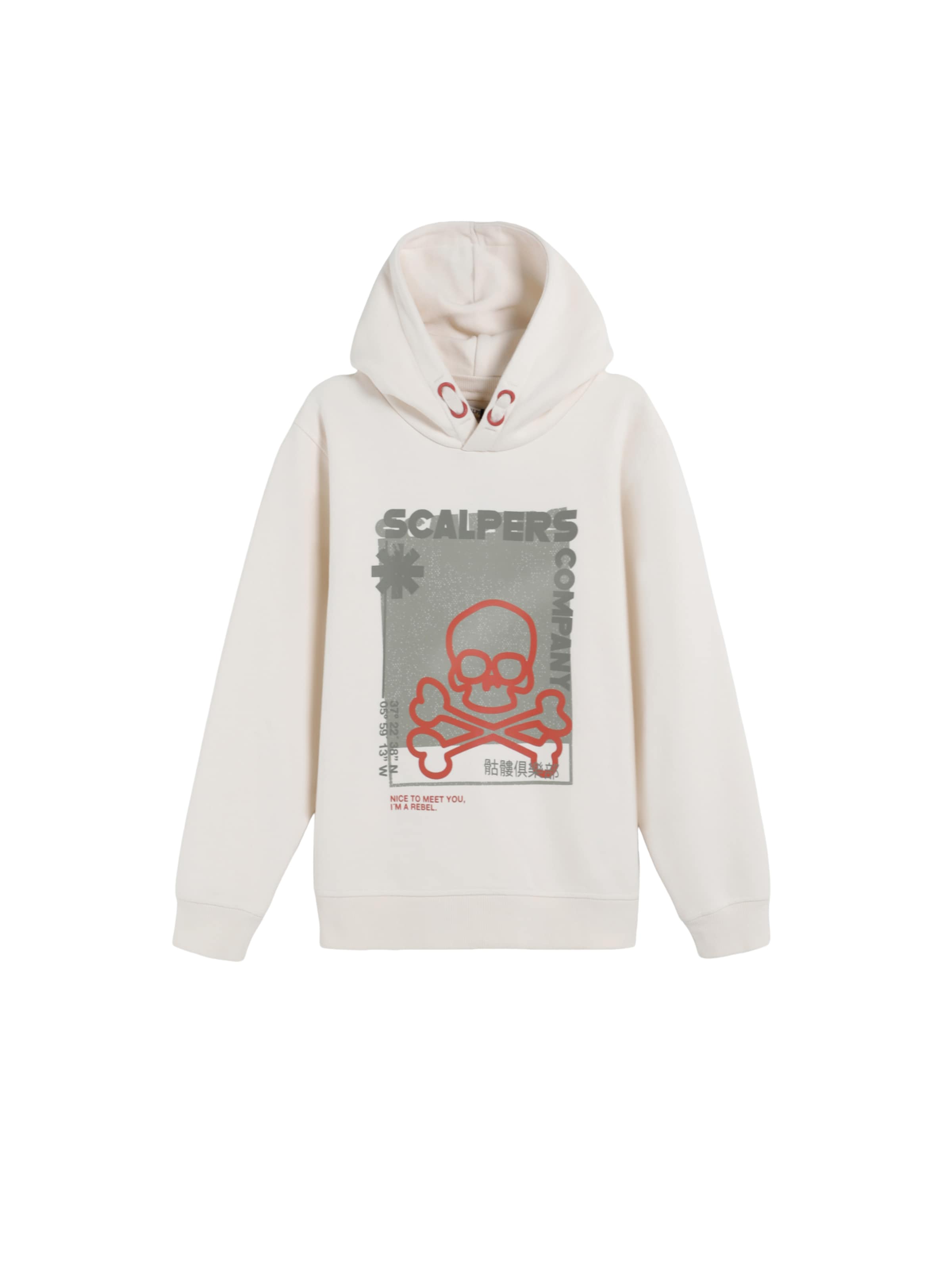 Scalpers Μπλούζα φούτερ σε λευκό: μπροστά