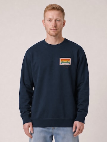 Watapparel Sweatshirt ' Rainbow Cassette ' in Blauw: voorkant