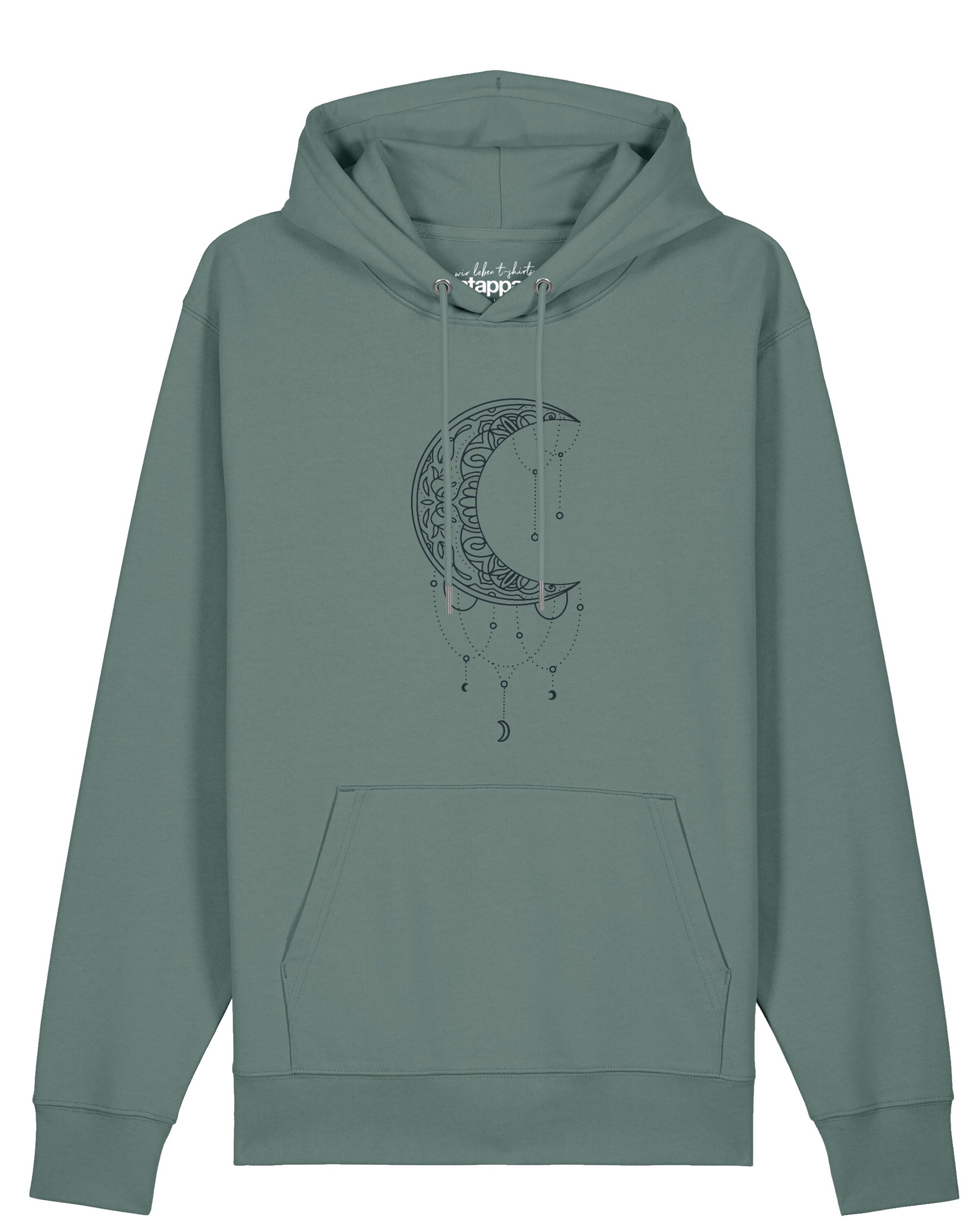 Felpa 'Mandala Moon' di Watapparel in verde: frontale