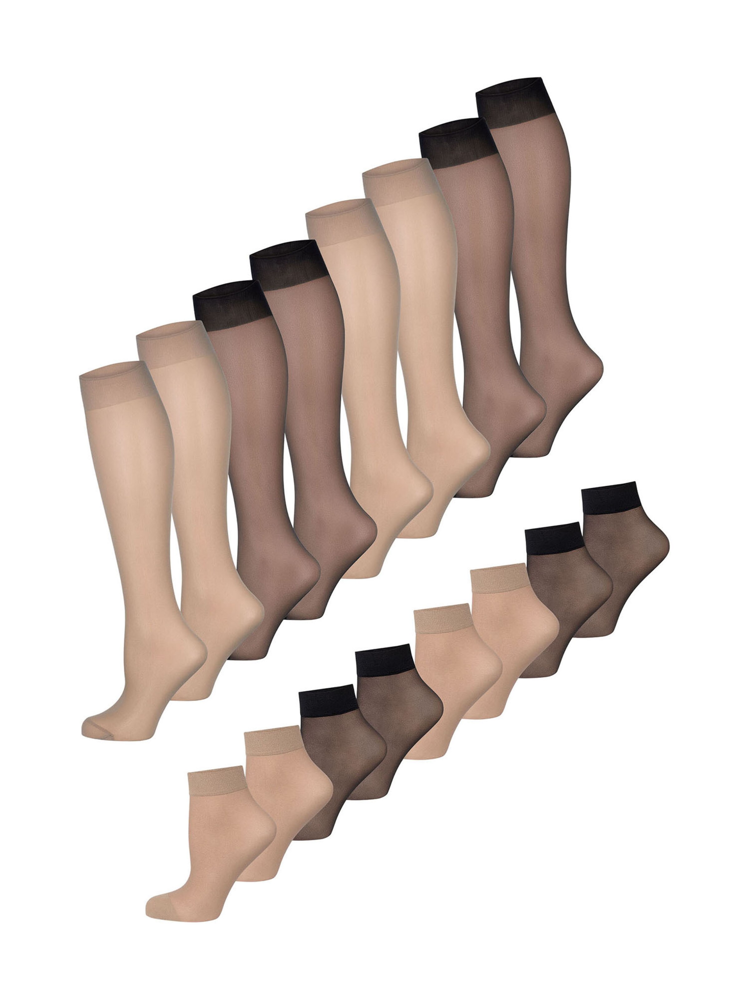 Nur Die - Calcetines ' Strümpfe & Söckchen 20 DEN ' en beige: frente