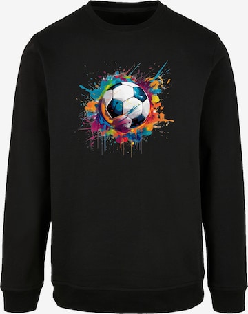 F4NT4STIC Sweatshirt 'Bunte Fußball Grafik' in Black: front