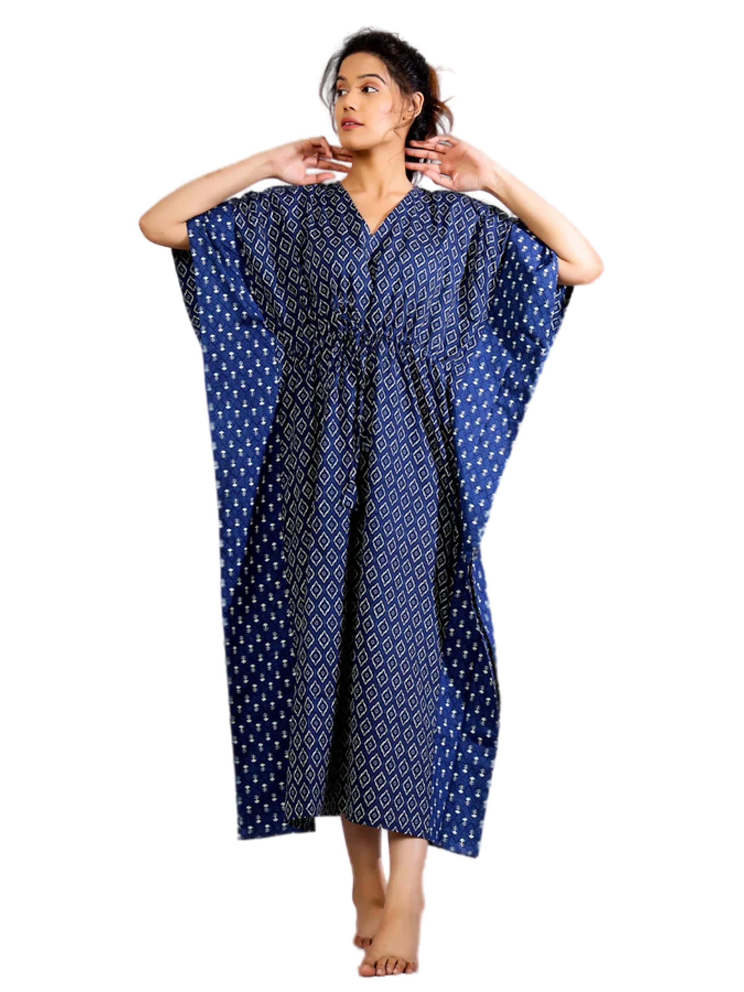 PfauGermany Oversizekleid 'Kaftan'‌‌‌‌‌‌‌‌‌‌ in Blau: Vorderseite