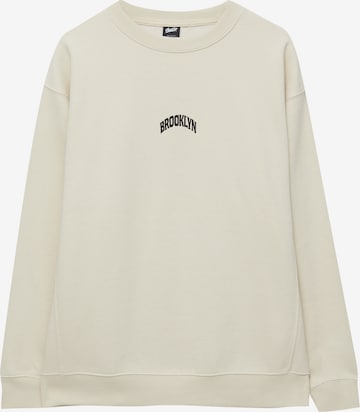 Pull&Bear Sweatshirt in Beige: predná strana