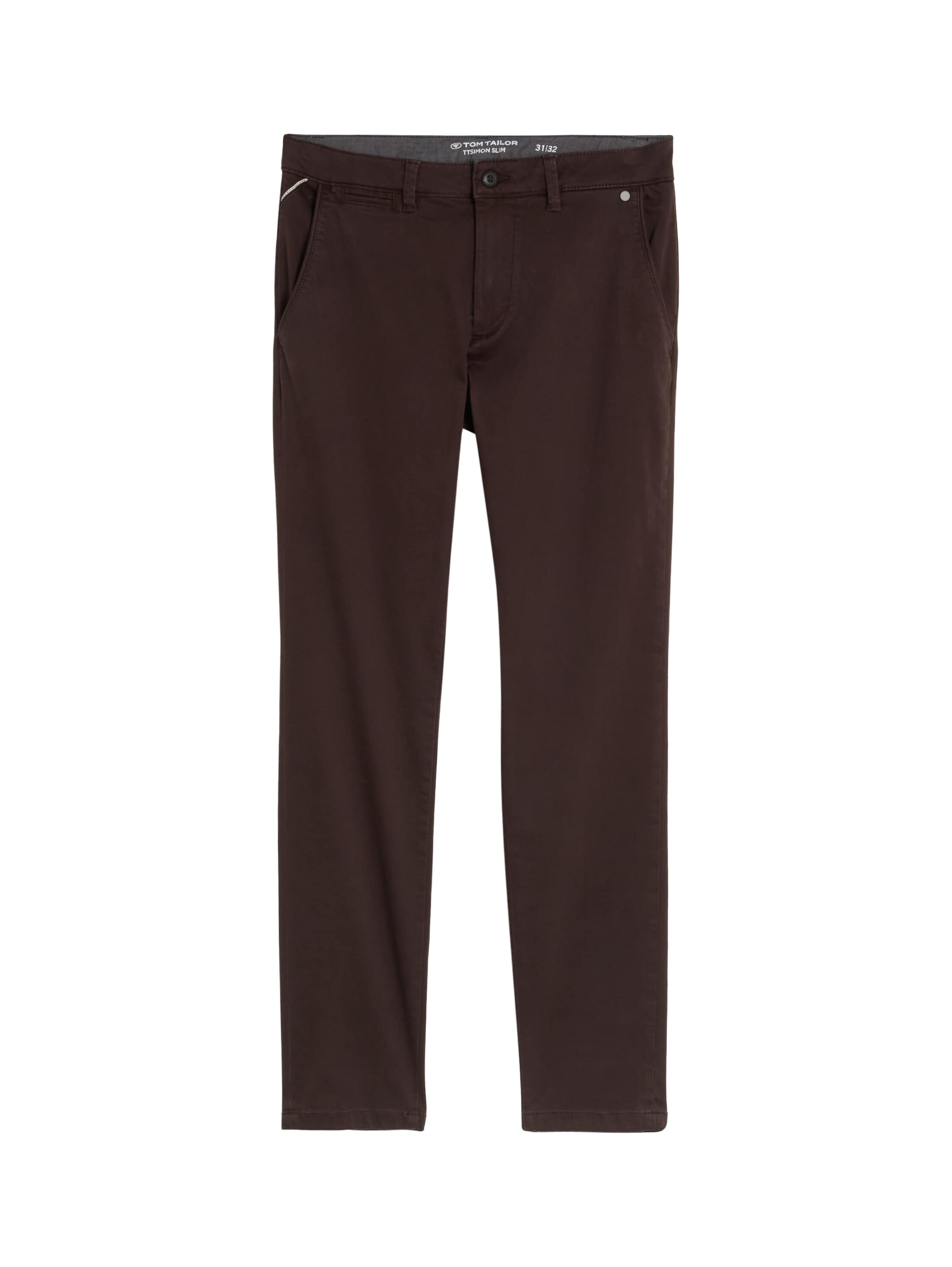Slimfit Pantaloni eleganți 'SIMON' de la TOM TAILOR pe maro: față
