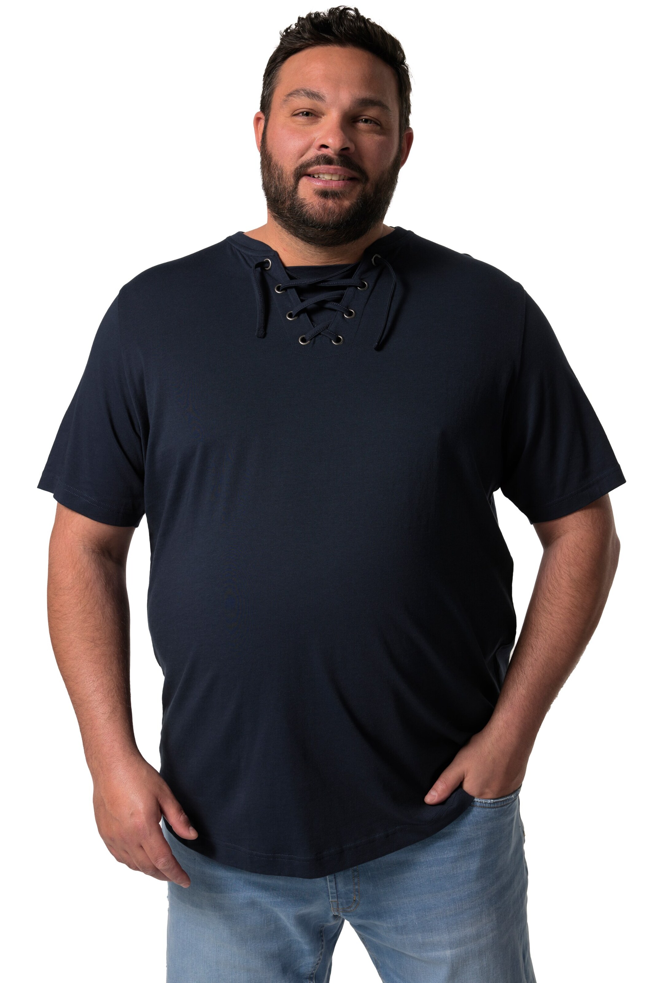 Men Plus Shirt in Blue: front