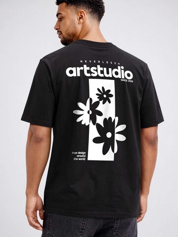 Neverless Shirt 'Artstudio Flowers' in Black