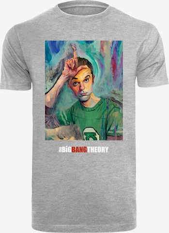 F4NT4STIC Shirt 'Big Bang Theory TV Serie Sheldon Loser Painting' in Grijs: voorkant