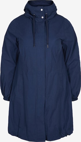 Zizzi Between-Seasons Coat 'SHILA' in Blue: front