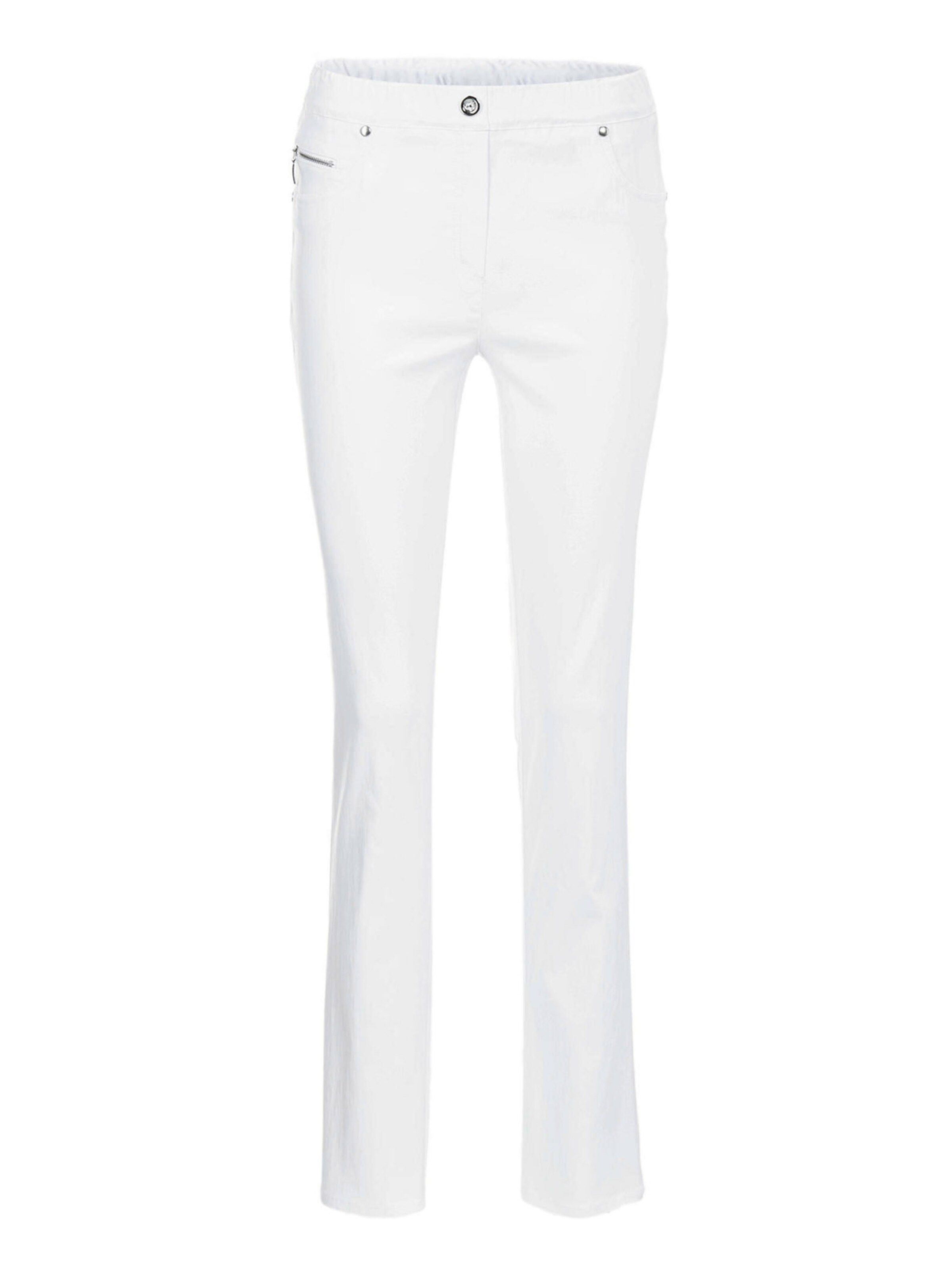 Goldner Slimfit Hose 'Louisa' in Weiß: Vorderseite
